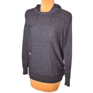 Diesel Blue Heathered Hooded Pullover Sweater 100% Cotton Size Small